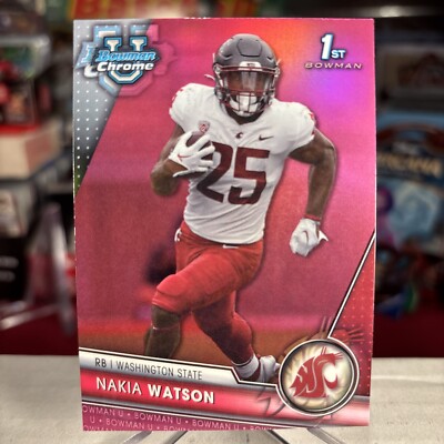 2023 Bowman 1st U Nakia Watson RARE Pink Refractor Rookie RC SSP   MINT