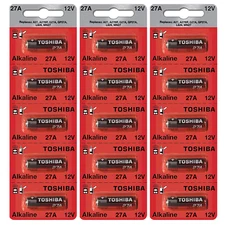 Toshiba 27A 12V Alkaline Battery 27A A27BP G27A GP27A L828 MN27 (15 Batteries)