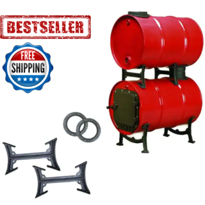 Adapter Kit for 55 Gallon Double Barrel Camp Stove Heater Wood Burning Cast  Iron | eBay