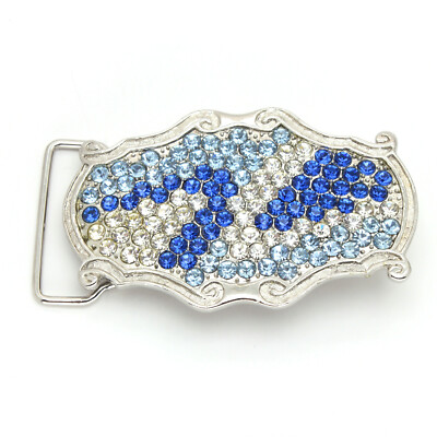 Buckle Austrian Crystal belt 1312 Austrian Crystal Adorned Buckle Full Grain Tooled  main image 3