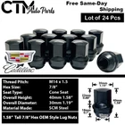 24x Black Cadillac OEM Factory Lug Nut 14x1.5 Escalade SRX XT5 XT6 Stock Wheels
