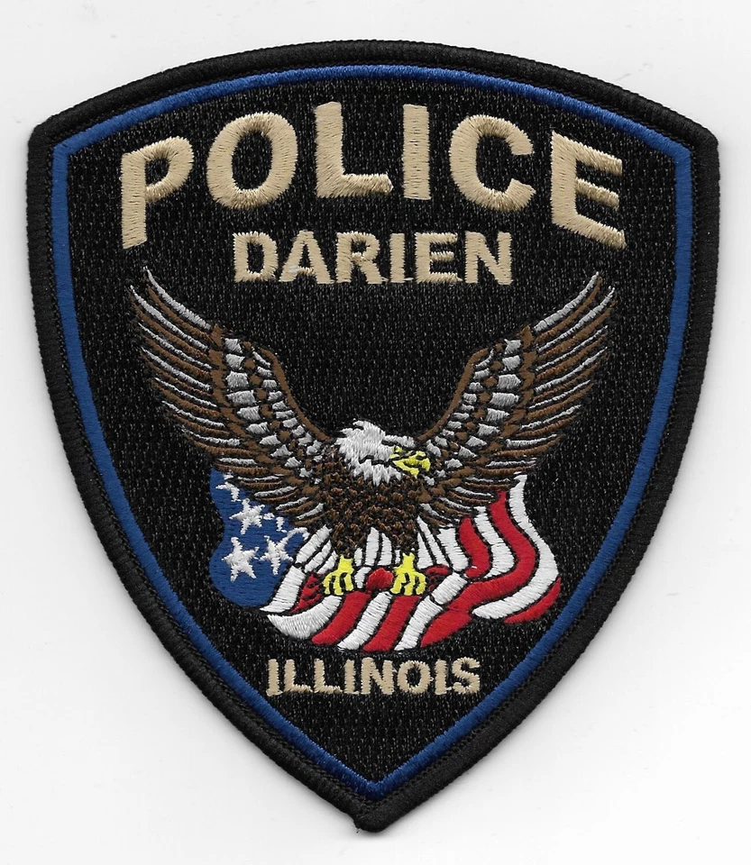 Conjunto de parches prototipo Darien DuPage County Illinois Departamento de Policía Foto 2 de 4