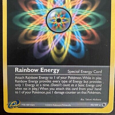 Spanish Pokemon EX Ruby & Sapphire 95/109 Rainbow Energy Reverse Holo Near  Mint