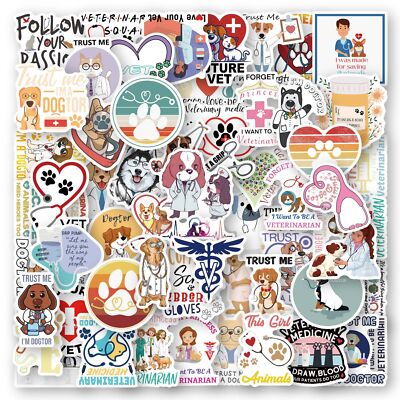 120Pcs Animal Veterinarian Sticker for Teens Girls Water Bottles Waterproof