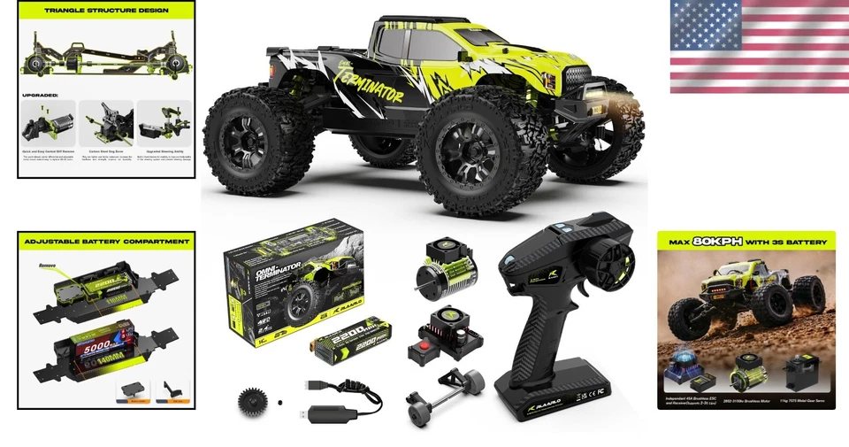 50mph Waterproof Brushless Monster Truck - 4WD RTR RC Car for Thrill Seekers - Image 2 of 4