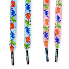 Dinosaur Shoelaces FLAT 100 Recycled Funky Design Shoelace for Child and Adult