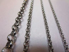2.5/3/4/6/10mm  STAINLESS STEEL SILVER CROSS LINK ROLO ROPE CHAIN NECKLACE 7-44"