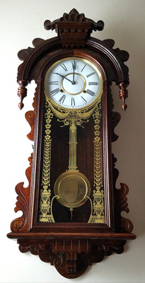 Ansonia  ''Queen Isabella'' Regulator Wall Clock Reproduction 8-Day, Time/Strike