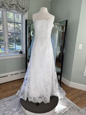 Exquisite Beaded Vintage Lace Wedding Gown