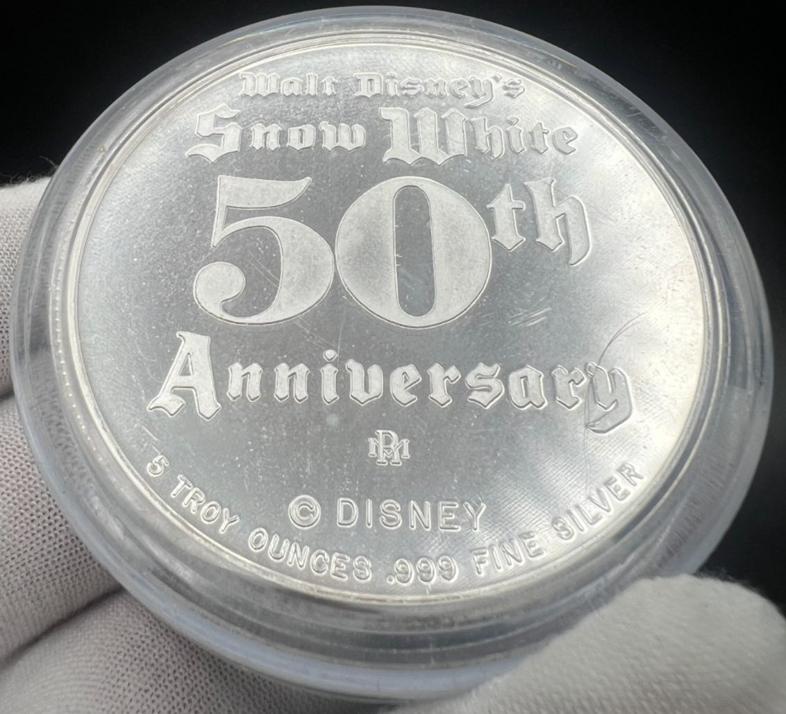 Disney's Snow White 50th Anniversary 5oz. .999 Silver Rarities