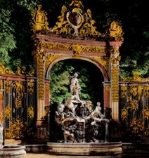 Vintage RPPC Hand Tinted Fontaine de Neptune Place Stanislas Nancy France