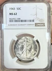 1943 Walking Liberty Half Dollar MS 62 NGC