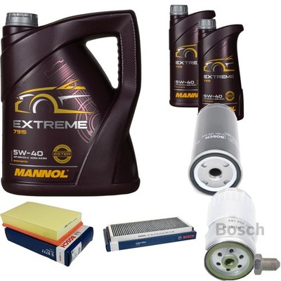 BOSCH Inspektionspaket 7 L MANNOL Extreme 5W-40 für Audi 80 1.9 TDI TD