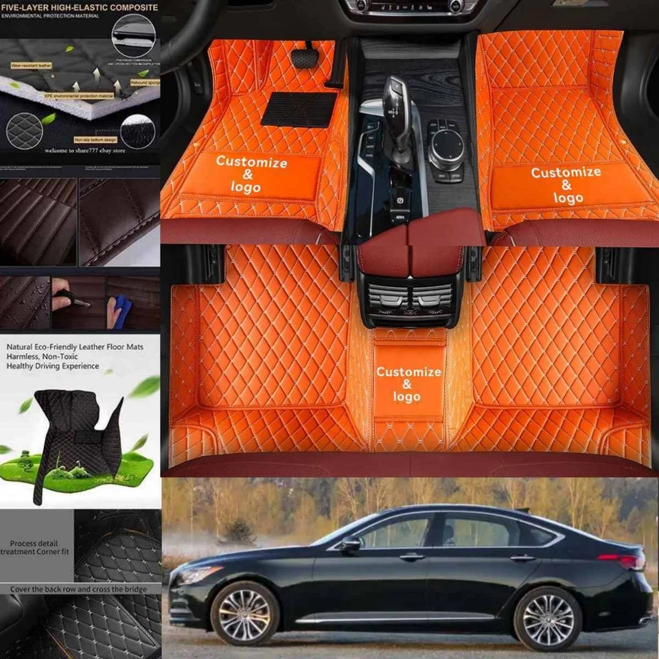 For Hyundai Sonata-Sante Fe Car Floor Mats Waterproof Custom Carpets Pu Leather - Image 3 of 4