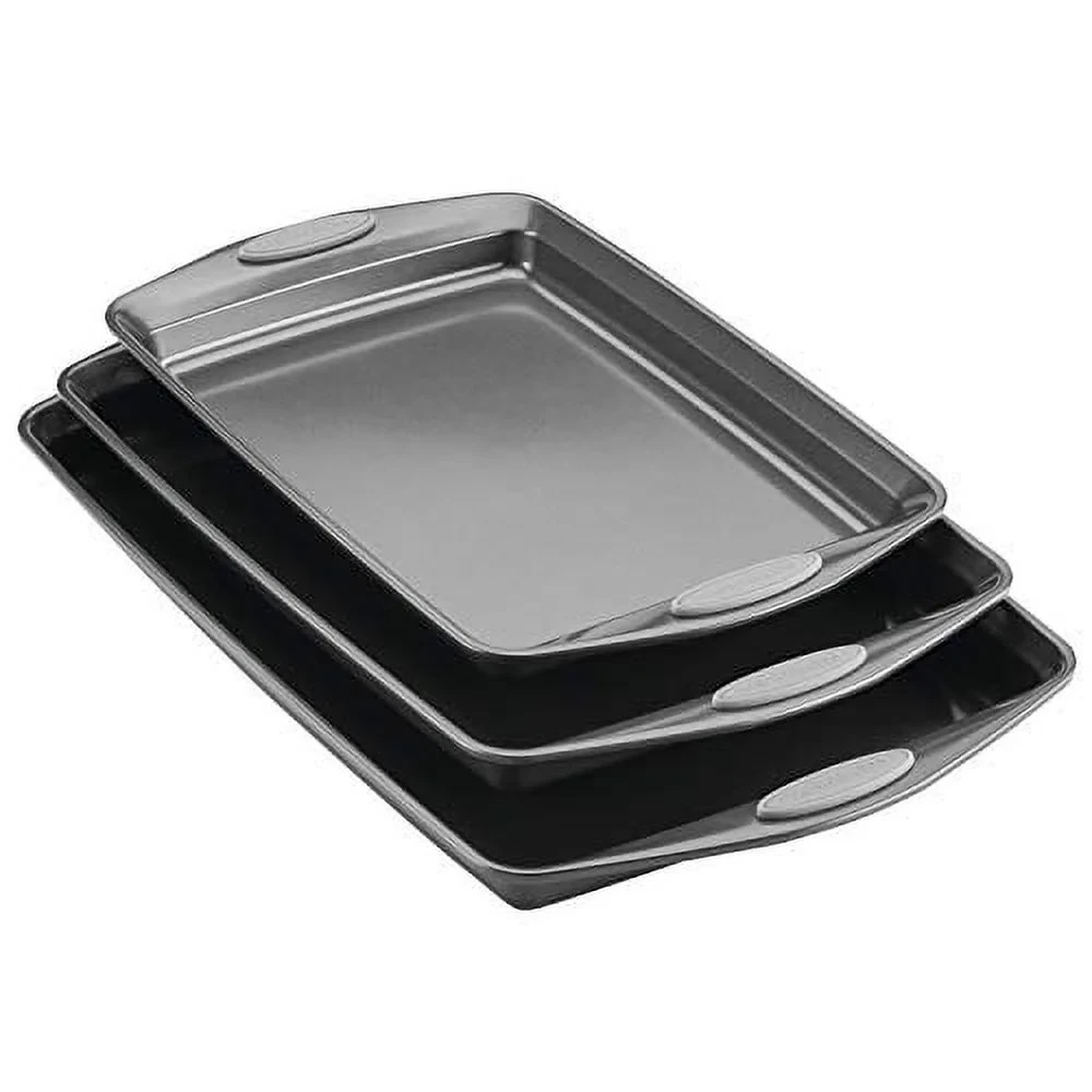 Nonstick Bakeware Set with Grips - Perfect Cookie Sheets for Easy Baking