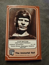 1975 Fleer IMMORTAL ROLL Cliff Battles Hall Of Fame HOF Washington Redskins 