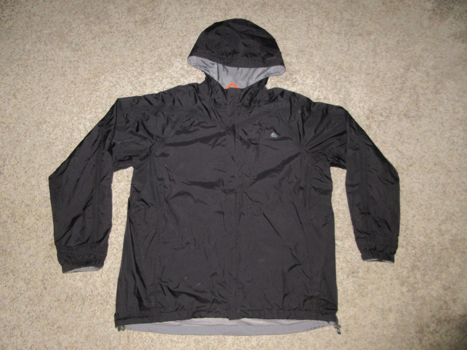 VTG NIKE OUTER LAYER 3 FIT STORM FULL ZIP HOODED BLACK JACKET MEN SZ XL NYLON
