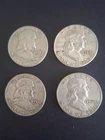 Franklin Half Dollar 1957,59,60 Denver Mint Silver Coins Lot 1958 Philadelphia