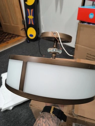 Minka Lavery 4942-570 3 Light 15"W Semi-Flush Ceiling Fixture - Bronze - Picture 1 of 3