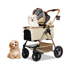 3-in-1 Pet Stroller for Small Dogs & Cats up to 33lbs, One-Touch Fo... Fast Ship