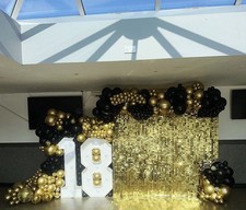 GOLD Sequin Wall Backdrop HIRE ONLY, LONDON & surrounding area - Birthday, Event