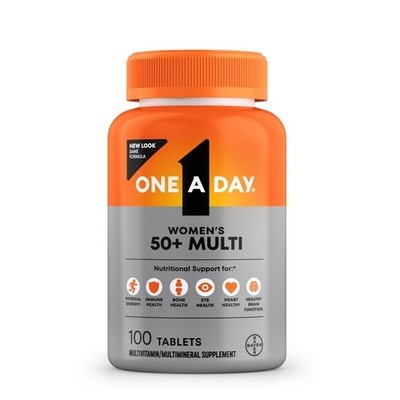 One A Day Multivitamin for Women 50 and Over 100 Count (Pack of 1), Orange 