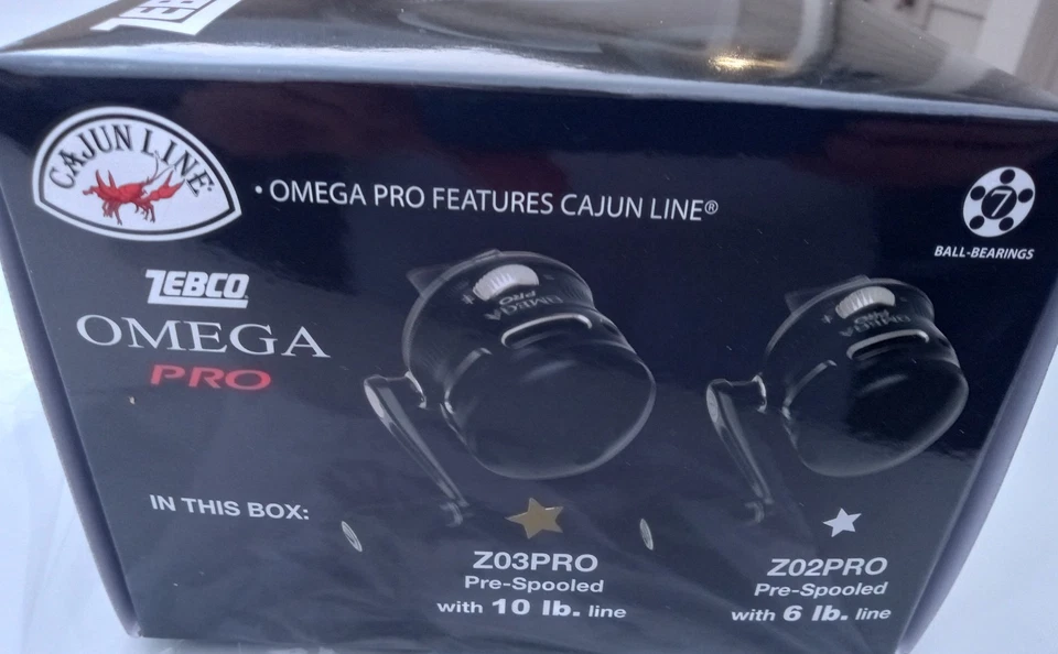 new in box ZEBCO OMEGA PRO 3 Z03PRO 3.4:1 W/10LB LINE 7 BEARING SPINCAST REEL - Image 2 of 4
