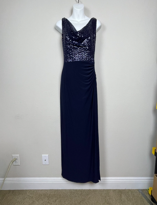 Lauren Ralph Lauren Blue Sequin Evening Dress 4 Formal Wedding Guest Gown | eBay Lauren Ralph Lauren Blue Sequin Evening Dress 4 Formal Wedding Guest Gown | eBay