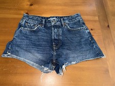 grlfrnd Jean High Rise Denim Shorts 24 Cotton Med Wash Cut Off Summer Beachy