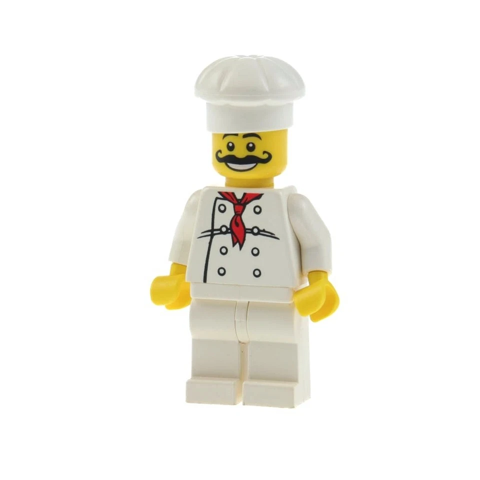 1x Lego Minifigur Town City Mann Koch Kochmütze Schnurrbart lang 7324 chef009 - Bild 1 von 3