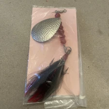 Glen Evan’s spinner Size 6 Pike Muskie Trolling Casting 1/2 Oz Silver Hammered B