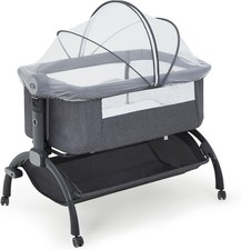Baby Bassinet 3-in-1 Bedside Sleeper Portable Crib for Newborn Adjustable Height