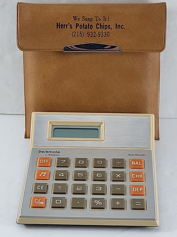 Retro Vitronic Deskmate Calculator 1980s Herr’s Potato Chip Rare Collectible