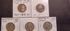 Washington Quarter Lot 5pc. 90% Silver