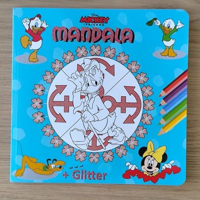 Malbuch Mandala Disney Mickey & Friends mit Glitzer für Kinder - 16 Malvorlagen
