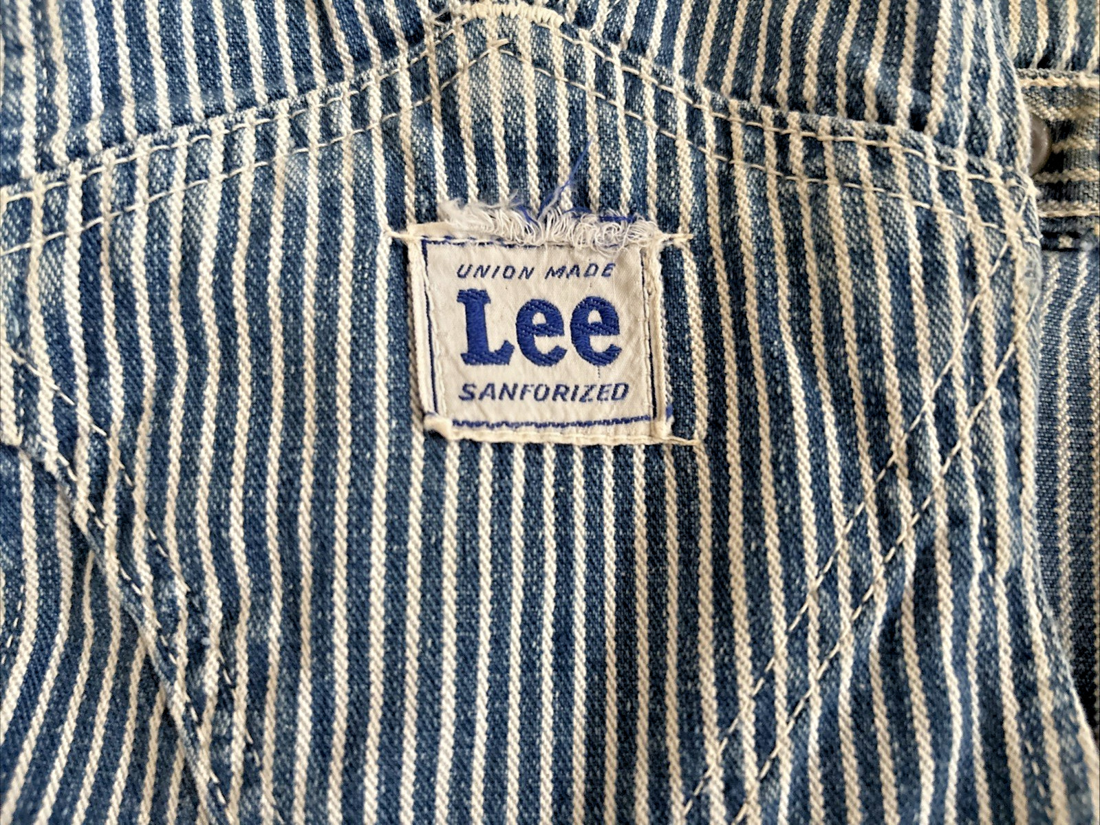 Lee Sanforized Overalls  Long L Kids Size Pin Str… - image 1