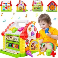Toys for 1 Year Old Girls Gift-1st Birthday 6in1 Multi-Functional Activity House