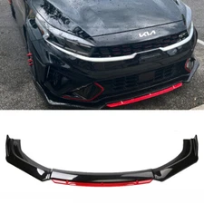 For Kia Forte Front Bumper Lip Spoiler Splitter Diffuser Gloss Black Red