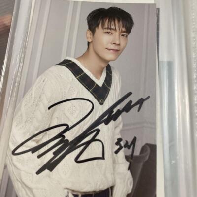 スーパージュニア　ドンへ　サイン　直筆　フォトカード　ポストカード Super Junior Donghae Autograph Postcard | eBay