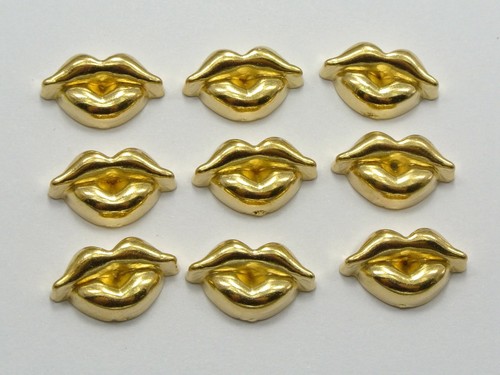 100 Gold Acrylic Flatback Stud Cabachons for Earring Finding Phone Case Deco - Picture 7 of 22