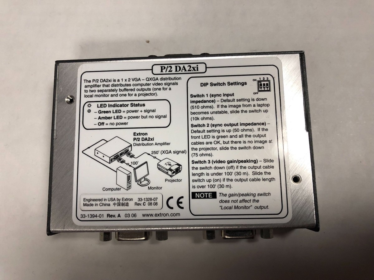 Extron 60-506-03 P/2 DA2xi VGA-QXGA Distribution Amplifier | eBay