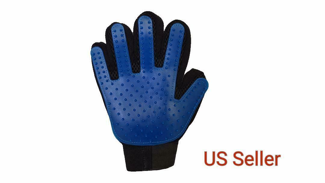 2x Pet deshedding glove 1 and 1 Grooming 1-5/6 edge Blue Fur Removal Tool