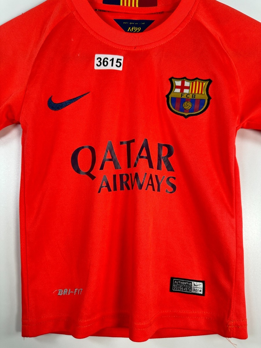 Nike Youth Dri Fit Barcelona FC Soccer Shirt 2014 Jersey Orange Sz
