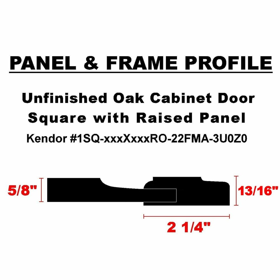 Unfinished Oak Square Raised Panel Doors (Up to 24"H) eBay