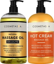 Anti Cellulite Massage Oil & Hot Cream Massage Gel 8.8 oz