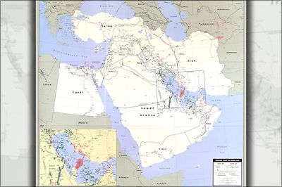 Poster, Many Sizes; Cia Map Of Middle East Oil & Gas Iraq Iran  2007
