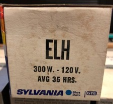 ELH Projector Projection Lamp Bulb-300W 120V AVG-35-HR SYLVANIA USA Vintage