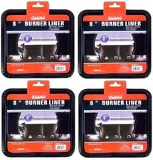 4x HEAVY DUTY BLACK STEEL SQUARE REUSABLE GAS BURNER BIB LINER COVERS 7.8" AD196