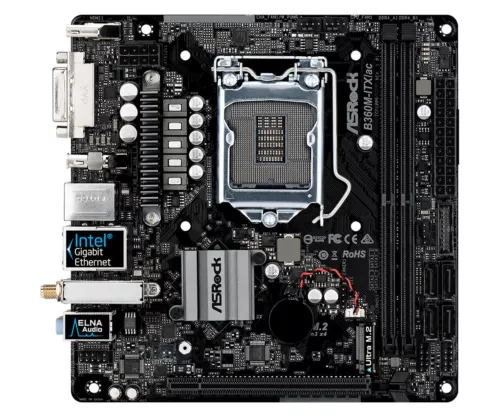 ASRock B360M-ITX/ac Motherboard  Intel B360 LGA 1151 DDR4 M.2 Mini-ITX core HDMI