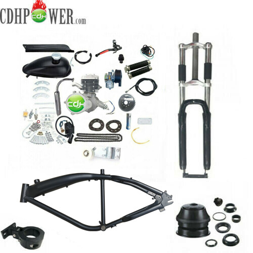 CDHPOWER Gas Bicycle Frame 3.4L(Black)& Motor Mount &26" Fork &2 Stroke